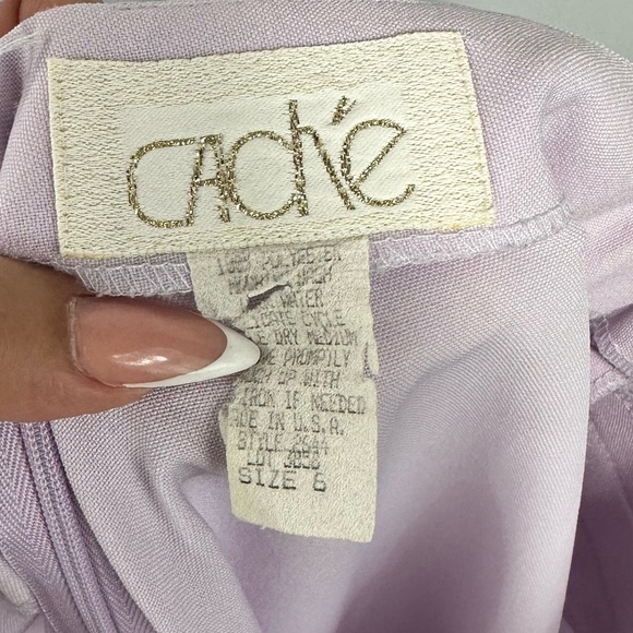 Vintage Cache lavender high waisted pants size 6 - Picture 7 of 8
